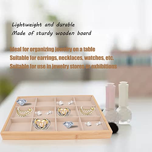 Juwelen Lade Organizer, 12 Grid sieraden lade sieraden display trays Ewelry showcase opslag play houder zacht elegant uiterlijk sterk lichtgewicht opslag sieraden lade tray, beige