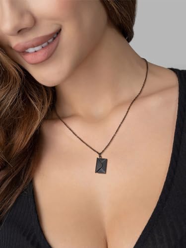 dames ketting met hanger zilver / goud / Rose Gold / zwart roestvrij staal met Letter Love You Chain 45 + 5 cm Verstelbare mannen cadeau voor kerst vader dag moeder dochter