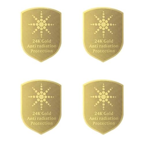 Zee 4 stuks Anti-straling Stickers EMF Anti-straling Board voor Tablet Laptop 24K Goud
