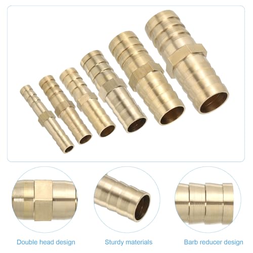 1/2" Messing slang Barb passen, 10 stuks Straight Barb Unie passen Metalen Splicer Mender Connector Barbed Draad Adapter Luchtslang Reparatie Kit voor waterolie brandstofgas 3