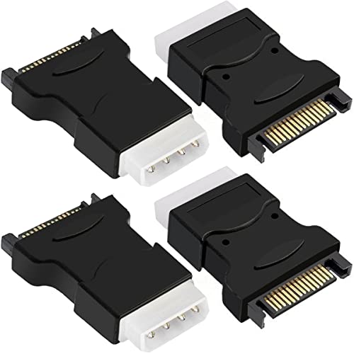 SATA 15Pin naar Molex 4Pin IDE Adapter, SATA Man naar IDE Man voor SATA harde schijf HDD SSD Power naar IDE Kabel Converter Connector, 4 stuks