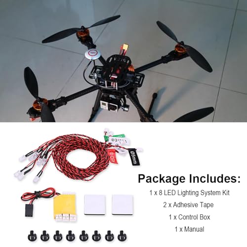 Rc Navigatielichten Rc Vliegtuig Navigatielichten Plastic 8 Led Verlichting System Kit Simulatie knipperlichten voor Rc Vliegtuig Helikopter 4