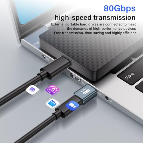 240W, 80Gbps, USB4 Type Adapter, Thunderbolt 4 Compatible, 8K@60Hz Video Converter, PD Charge en Data Transfer voor Laptops, Tablets, SSDs, Monitors (S to S)