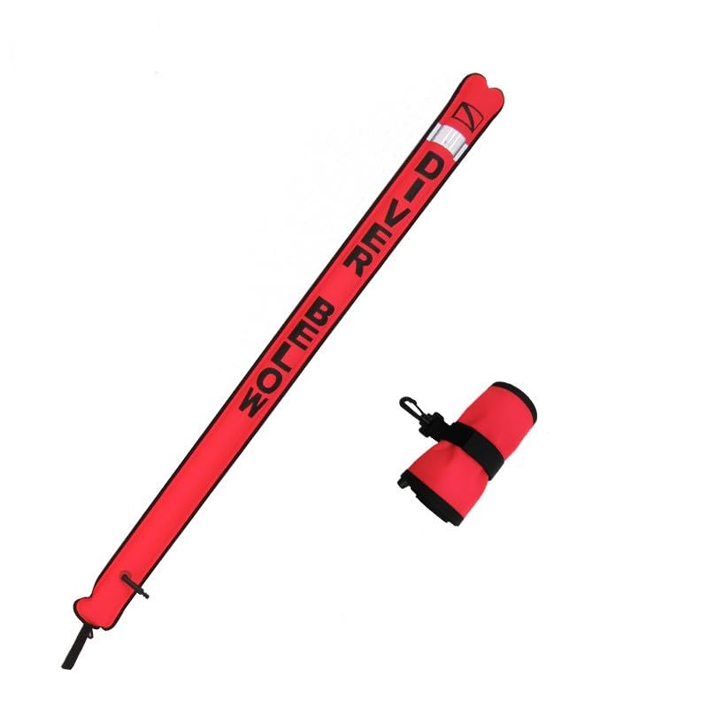 Hoge zichtbare oppervlaktemarkering Buoy duiken veiligheid onder water Opblaasbare float worst duiker onder signaal buis met Reflectieve Tape & Duik vlag (1.2m*15cm)