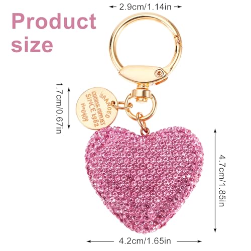 hart tas hanger dames, tas charme auto metalen sleutelhanger, Purse hanger sleutelhanger met glinsterende strass stenen, tas charme dames zakken, handtassen, autosleutels 3