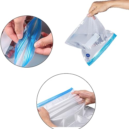 Forlush 10 stuks Vacuümzakken voor fruit, Herbruikbare Vacuüm voedsel opslag zakken, met handpomp, voor het opslaan van voedsel 4