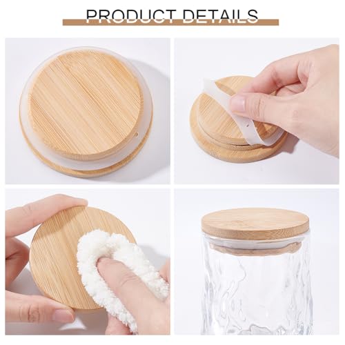 Verpakking van 8 Bamboe Behoud Jar deksels, luchtdichte deksel met normale opening en silicone zegel voor het fermenteren, plaatsen en opslaan van standaard 7 cm Jars, Moccasin 3