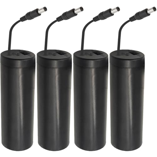 8 x 1,5V AAA Batterijhouder met DC 5.5 x 2.1mm Mannelijke Plug, Roll Type 8 AAA DC Batterijkast met Aan/uitschakelaar en LED-lamp (4 Pack)