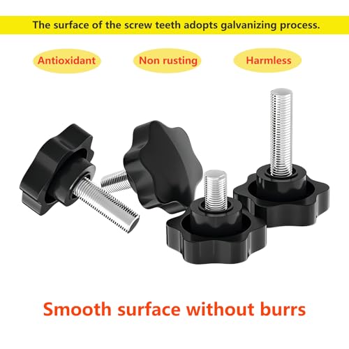 Verpakking van 4 Sterren Grip Knobs, Klem Schroef Knob, M6 x 20 mm duimschroef, Plastic Plastic Ster Grip Schroeven, voor machines en apparatuur 4