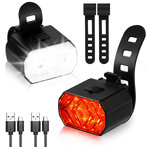 Fietslichtset, 2 stuks USB Fietslicht & staartlicht, lichtgewicht & waterdicht, Super Helder, Cat Eye Fiets Mountainbike Licht, Veilig en gemakkelijk te installeren LED Fietslicht voor