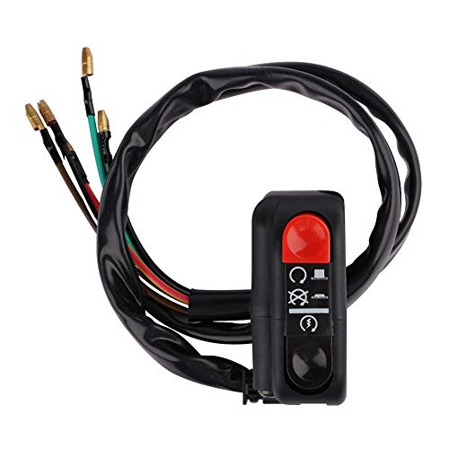 Motorfiets stuurschakelaar, motor 12V 7/8 Inch stuur motor start stop duwknop motor ontsteking schakelaar voor motor scooter ATV