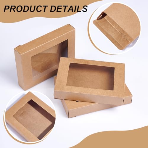 24st Camel Shaped Cadeaudozen, Opgevouwen papieren dozen bakken Cookies Kraft Behandelen met 10x7.5cm raam voor Party Treats en sieraden verpakking, 14,5 x 10,5 x 2,5cm Afgewerkt 5