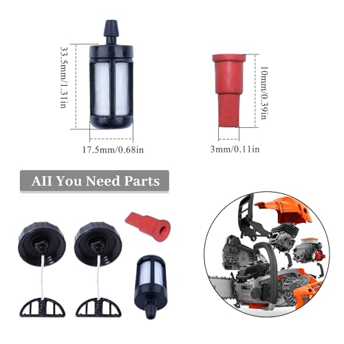 Tankband en tapa de kijkant voor motosierra MS180 MS170 018 017 MS 180 170, 2 unidades, met tapa de tank de benzible y filter de aceite