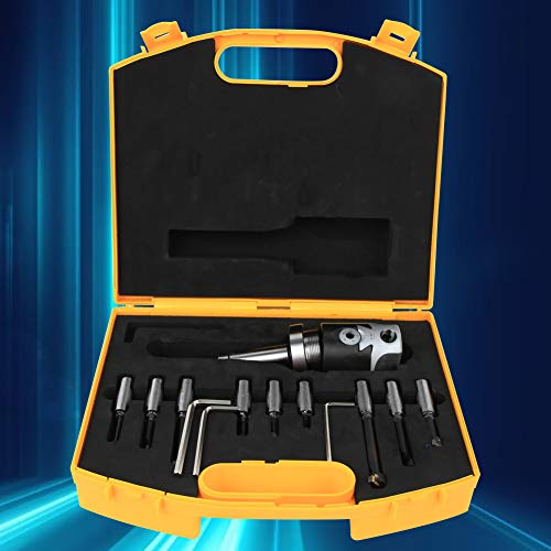 Boorkop + Boor Shank + Drill Blade + Allen Wrench, Drill Rod Malen Machine Accessoires, Carbon Steel CNC Grinding Tool Sets, met Opbergbox Bore Kit
