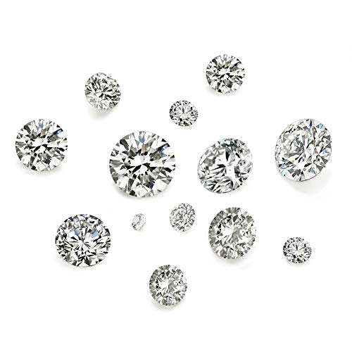 50 st Crystal Cubic Zirconia Cabochons Clear Facet Diamonds Cabochons Embellishment Loose CZ Rhinestone 5 Grootte kristal diamant Bulk voor DIY Nagel decoratie kunst oorbellen, Glas