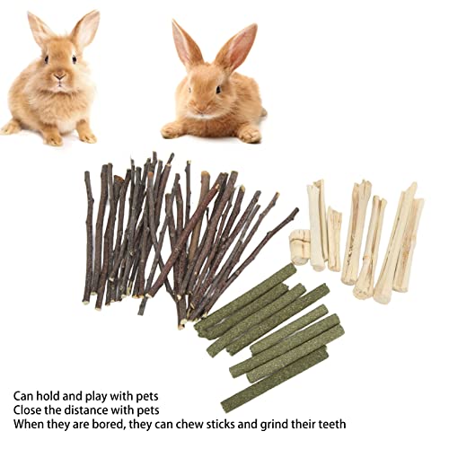 Molars Holz Hamstertak Grass Stick Sweet Bamboo Gemengde Chew Stick voor Meerschweinchen Kaninchen(200g) 5
