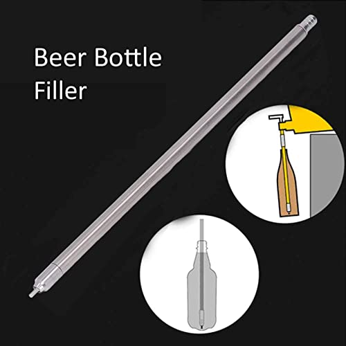 Voorjaar geladen flesvuller, 35,5 cm roestvrij staal bier brouw wijn bottelen vuller veer inblik type vuller stick met borstel slang klem voor bar thuis 5
