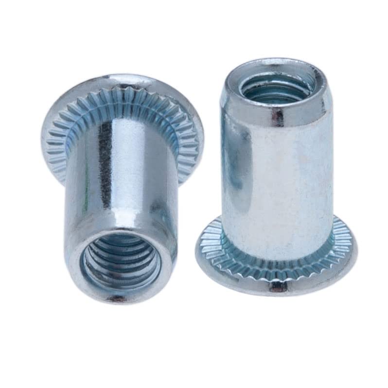 M10 Blinde klinknagelmoeren, cilindrische as met ronde kop, open einddraad, 10mm moer, gegalvaniseerd staal klinkmoer voor staal, legering, koper, kunststof, glasvezel en composiet (10 st.) 3