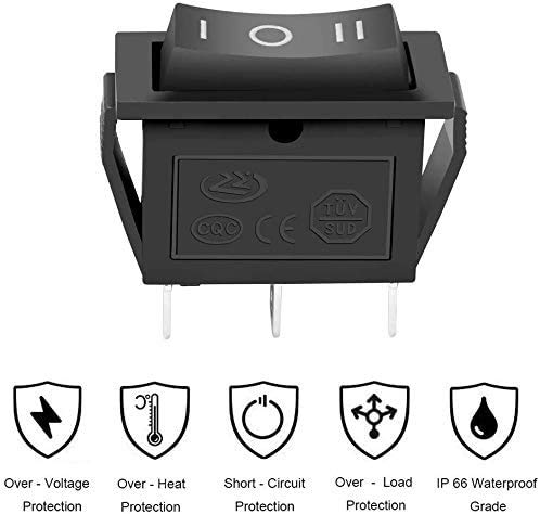 20 stuks aan/uit schakelaar, 3 Pin, 3 Niveaus, Mini Boat Switch, SPST Drukknop Rocker voor auto, boot, huishoudelijke apparaten, AC 250 V/15 A, 125 V/20 A 4