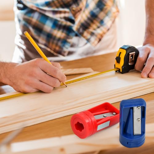 4st Carpenter Potloodslijper, 5,5 x 2,8 cm Houtbewerking Potloodverscherping Potloodslijper, Manual Construction Pencil Sharpener, Portable Sharpener Flat voor houtbewerking Home Office, School 4