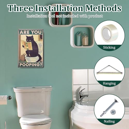 Muur decoratie badkamer muur decoratie foto badkamer decoratie toilet foto's deco toilet muurschildering grappig zwart kat bord tinnen borden badkamer zwart poster muur decoratie 4