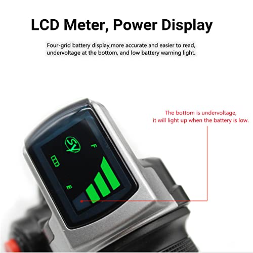 Elektrische Fiets 36V Gaslever Half roterende Gaslever met LED-vermogensindicator voor Key Lock elektrische fietsen Scooter (zwart) 4