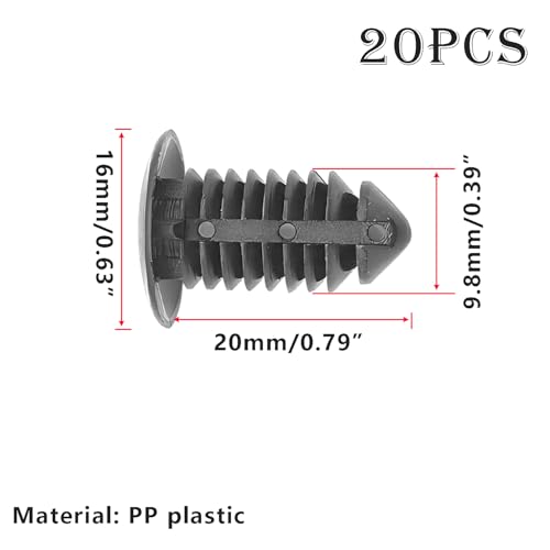 20 stuks Universal Bumpers Body Mounting Clips, Bumper Trim Panel Clips voor 10mm gaten