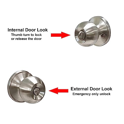 Entracne passage deur handvat slot Knobs Lock Set - Geen sleutels - koperen vergrendeling Core - slot grootte 60/70mm - kan worden vergrendeld binnen 5