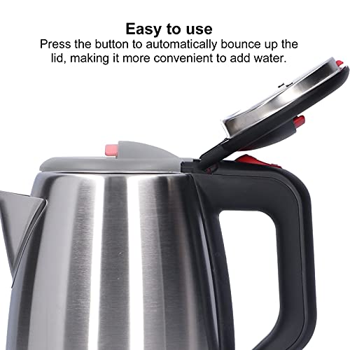 2.0L Roestvrij staal Cordless Waterkoker, Elektrische Tea Waterkoker Cordless Design Geweldig voor thee, koffie en al uw warm water behoeften 5