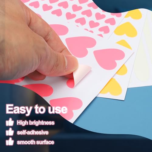 84st Glow in the Dark Heart Stickers, Zelfklevende Glow Heart Sticker Glow in the Dark Wall Stickers Lichte decoratie voor kamer Plafond Decoratie Party Verjaardag, Roze 3