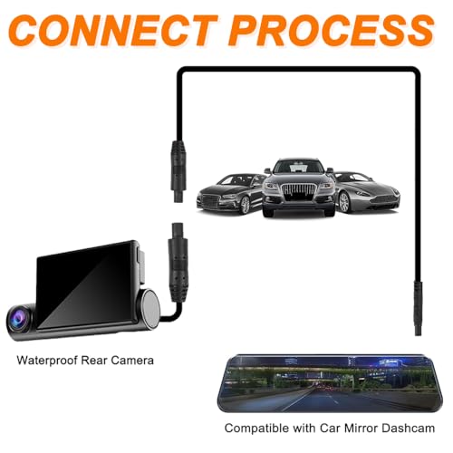 4 Pin Dash Cam Extension Cable, 4-Pin man naar vrouwelijke Dash Cam Achteraanzicht Spiegel Backup Camera Reverse Car Reocorder Cable Cord voor Vrachtwagen, SUV, met Gereedschap (4Pin, 5FT/150CM) 4