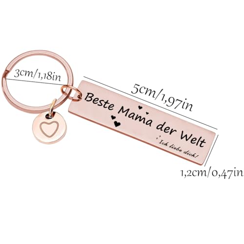 Best Mama Keychain, Cadeau voor Moeder, Sleutelhanger, Cadeau voor Moederdag, Verjaardagscadeau, Rose Gold, Rose Gold, M, Rose Gold