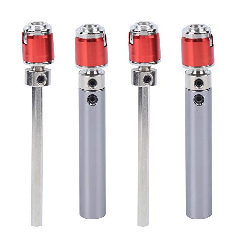 RC Car Drive Shaft, 2 Set metalen transmissie aandrijving Shaft upgrade delen Compatibel met Axial SCX10 D90 1/10 Model Car (Zilver Rood) 4