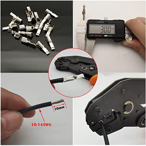 Quick Connect Batterijconnectoren - 10 paar Quick Diconnect 45A 600V Power Connector Batterijplug + Clamps Rood Zwart 4