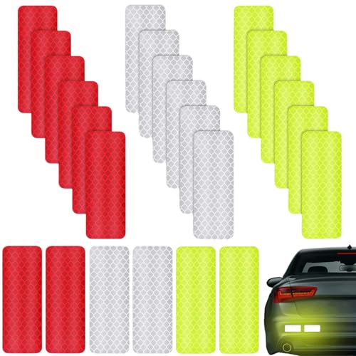 Waarschuwing Reflecterende Stickers, Reflecterende Tape, Zelf-Adhesive, Reflector Stickers, voor Fietsen en Helmen (verpakking van 24)