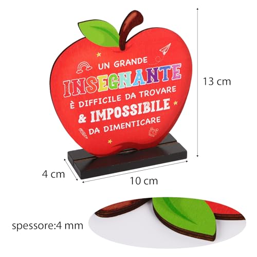 Educator geschenken voor kinderdagverblijf - Un grande insigne è difficile. - Italiaanse houten plank met onderstel - tafeldecoratie voor opvoeders