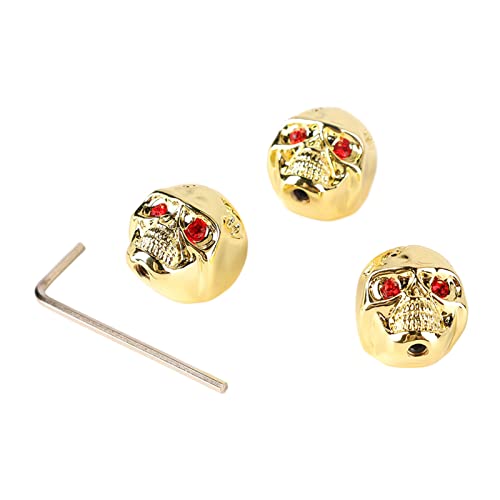 Volume Tone Knob voor elektrische gitaar volume Tone Knoppen voor elektrische gitaar schedel hoofd voor elektrische gitaar, schedel knoppen voor elektrische bas Tuning moersleutels (GD305 Gold) 4