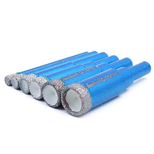 6-Piece Dry Diamond Drill Bits Set 6-16mm Wash-cooled geraspte gat Zag Boor Bit voor de Toughest Porselein graniet tegel glas keramische marmer 4