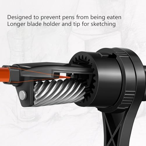 Handmatig potloodslijper, Crank Potloodslijper, Efficiënt Veiligheidsmateriaal, Veelzijdig gebruik voor koolstofpotlood voor kunstpotlood (zwart transparant)