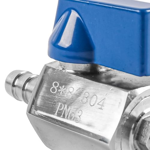 8mm kogelventiel met Barbed Wire, 304 Roestvrij staal Mini afsluitventiel voor water-, gas-, brandstof- en druppelirrigatiesystemen, duurzame stroomschakelaar 5