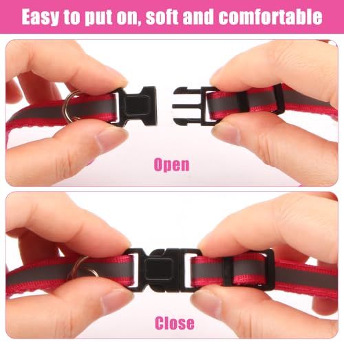 Verpakking van 12 Reflectieve Kattenhalsband, veiligheidssluiting, verstelbare lengte 20 cm - 32 cm, zachte, huidvriendelijke Kattenhalsband met klokken voor alle Katten en Puppies (12 kleuren) 4