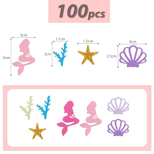 100 st. Meisjes verjaardag Partij Tafel Confetti Mermaid Party Sprinkle Decoratie Glitter Tafel Sprinkle voor meisjes verjaardag feest of baby douche