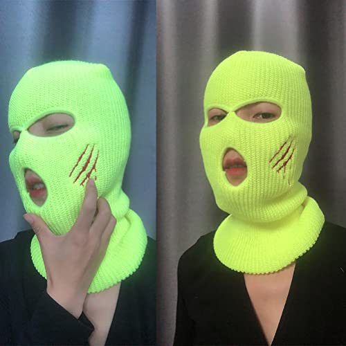 Balaclava 3 Hole Balaclava Gebreid Balaclava Koud Weer Winddicht Ademend Gezicht Hoes Ski Gebreid Balaclava voor Fietsen Running 4