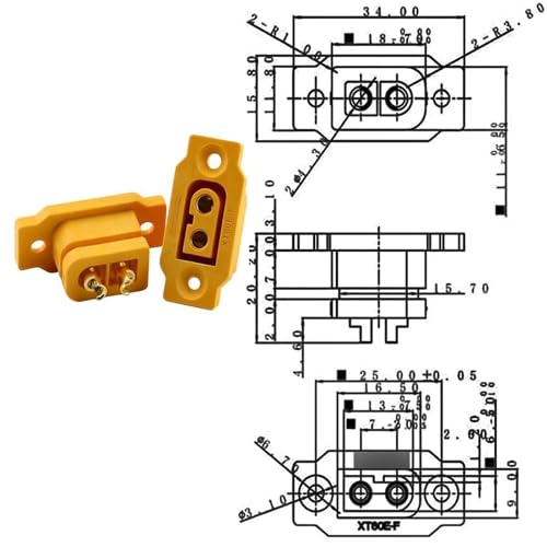 5 paar XT60E-F XT60h XT60 High Current Male Ball Connector Kabelpluggen met rubber dop, Schroeven waterdicht voor Lipo Battery XT60 Plug 4