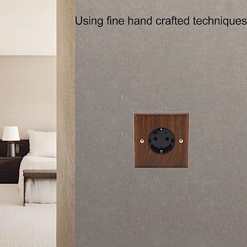 Walnut Electric Wall Power Light Switch Socket Board, 16A 250V, EU-standaard met messing paneel 3