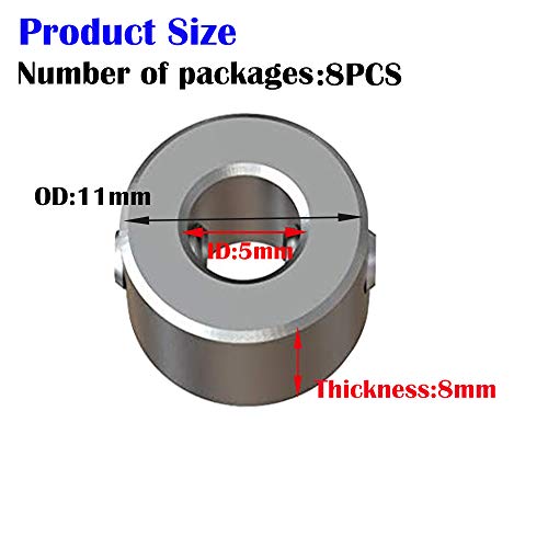 Dieptestopringen, dieptebegrenzing, boorringpositionering (ID: 5 mm, 8 stuks), met hex-sleutel voor boren, houtbewerking