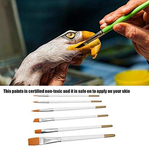 6 stukken borstelset Nylon borstelset voor acrylverf aquarel olie make-up Cosplay Party Flash Tattoo Body Painting Halloween 3