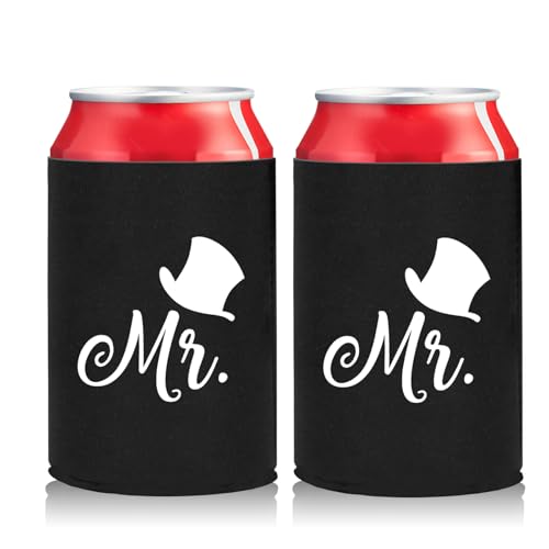 Wijnkoeler, Verpakking van 2, Non-Slip, Koeler fles voor verloving, feest, bruiloft, huwelijksreis, Camping, Zwart