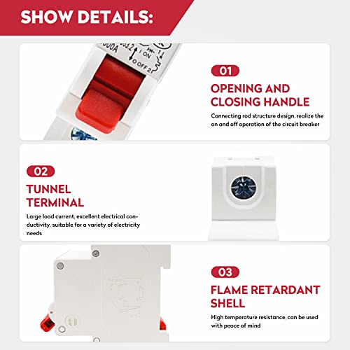 250V DC Circuit Breaker, DIN Rail, 50A, 1P Home, Overloadbeveiliging, Air Switch, Home Lighting Fuse Vending Machine, Distributor Lines, Solar, PV-systeem 4