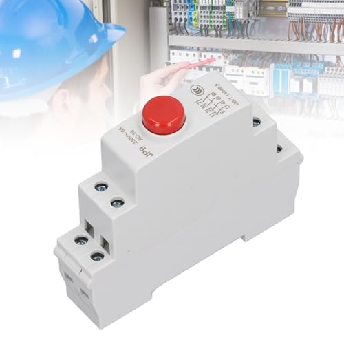 JP9 Drukknopschakelaar 230V AC 2NO 2NC, DIN Rail Mount (rood) 3
